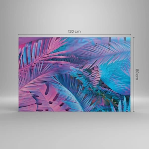 Quadro su tela - Stampe su Tela - Tropici in rosa e blu - 120x80 cm