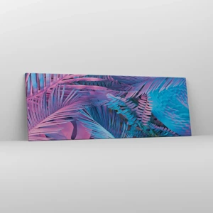 Quadro su tela - Stampe su Tela - Tropici in rosa e blu - 140x50 cm