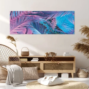 Quadro su tela - Stampe su Tela - Tropici in rosa e blu - 140x50 cm