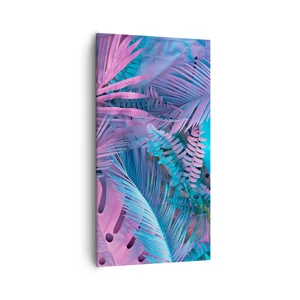 Quadro su tela - Stampe su Tela - Tropici in rosa e blu - 55x100 cm