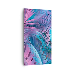 Quadro su tela - Stampe su Tela - Tropici in rosa e blu - 65x120 cm