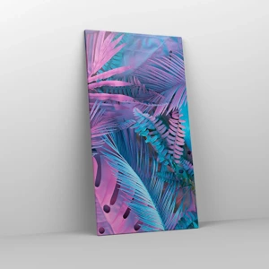 Quadro su tela - Stampe su Tela - Tropici in rosa e blu - 65x120 cm