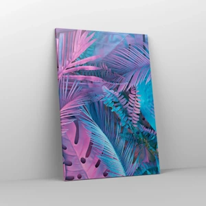 Quadro su tela - Stampe su Tela - Tropici in rosa e blu - 70x100 cm