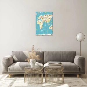 Quadro su vetro - Amiamo tutto il mondo - 50x70 cm