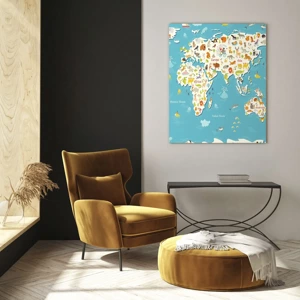 Quadro su vetro - Amiamo tutto il mondo - 50x70 cm