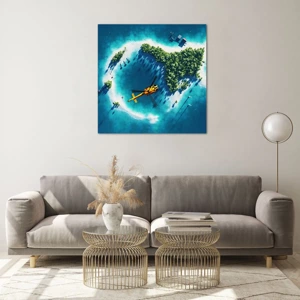 Quadro su vetro - Comprati un'isola - 70x70 cm