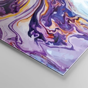 Quadro su vetro - Curvatura dello spazio in viola - 70x100 cm