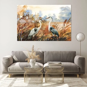 Quadro su vetro - Dove in autunno? - 120x80 cm