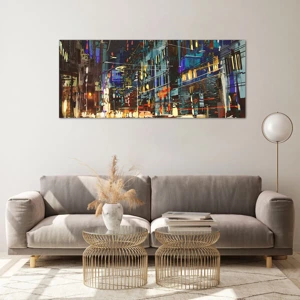 Quadro su vetro - Frastuono serale della strada - 120x50 cm