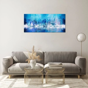 Quadro su vetro - Immersi nel blu - 100x40 cm