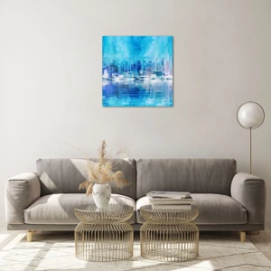 Quadro su vetro - Immersi nel blu - 50x50 cm