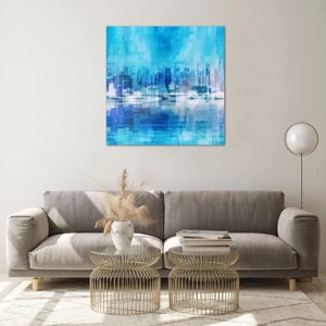 Quadro su vetro - Immersi nel blu - 70x70 cm