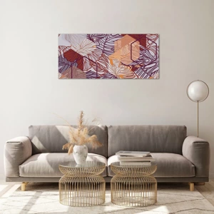 Quadro su vetro - Legame impossibile di geometria e natura - 100x40 cm