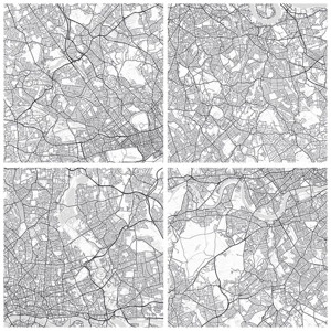 Quadro su vetro - Mappa del labirinto di Londra - 90x30 cm