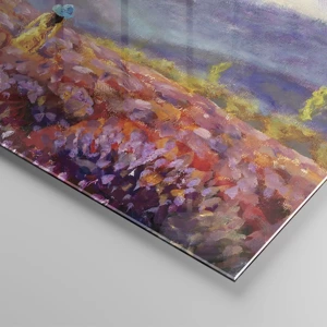 Quadro su vetro - Nel mondo di lavanda - 100x40 cm