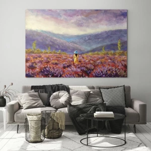 Quadro su vetro - Nel mondo di lavanda - 100x70 cm