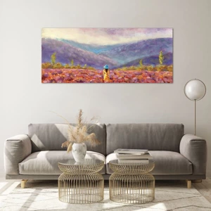 Quadro su vetro - Nel mondo di lavanda - 120x50 cm