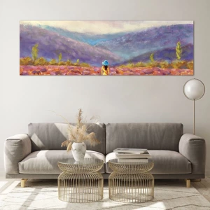 Quadro su vetro - Nel mondo di lavanda - 160x50 cm