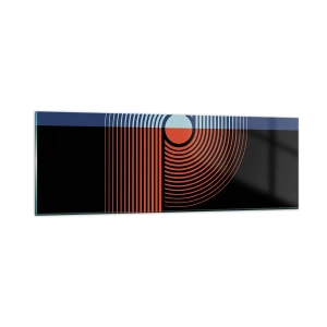 Quadro su vetro - Nell'abbraccio geometrico - 90x30 cm